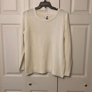 Old Navy chevron stitch polar bear off white womens sweater XXL cozy fireside